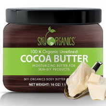 Beurre de cacao biologique par Sky Organics: Unrefined, 100% Pure Raw Beurre de cacao 16 oz - nourrissante peau, Hydratant &amp;