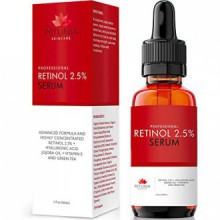 Mejor Serum Retinol 2,5% con ácido hialurónico + Aceite de Jojoba + Vitamina E y té verde para la cara - natural y orgánico - Ed