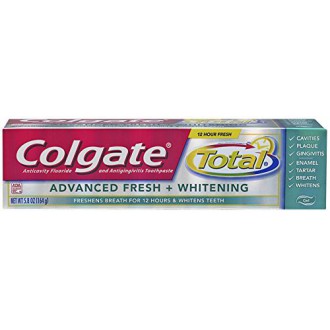Colgate Total Advanced Fresh + Whitening Gel Toothpaste, 5.8 Ounce (Pack of 2)