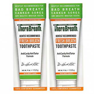 TheraBreath Dentiste recommandé haleine fraîche Bouche sèche Dentifrice, Doux Mint, 4 Ounce (Pack de 2)