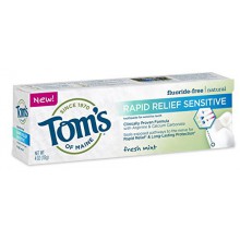 Tom's of Maine Rapid Relief Sensitive Natural Toothpaste Multi Pack, Fresh Mint, 2 Count