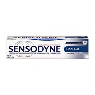 Sensodyne Dentifrice pour dents sensibles et la prévention Cavity, Force maximale, Gel Cool, Tubes de 4 onces (Pack de 4)