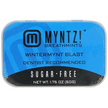 Myntz Wintermynt explosiva Breathmints, Sin Azúcar Contenedores 1.75 onzas (paquete de 12)