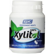 Epic Dental 100% Xylitol Sweetened Breath Mints, Peppermint, 180 Count