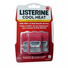 Johnson y Johnson Listerine Pocketpaks canela Strip Aliento - 24 de recuento de tiras para el aliento, 3 por paquete - 6 paquete