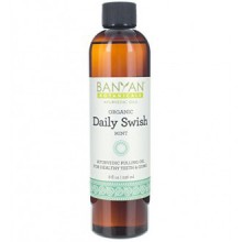 Banyan Botanicals Daily Swish, Mint, USDA Organic, 8 oz, Ayurvedic Oil Pulling Oil For Oral Health and Detoxification