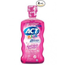 ACT Kids Anticavity Fluoride Mouthwash, Bubble Gum Blow Out 16.9 oz. (Pack of 4)