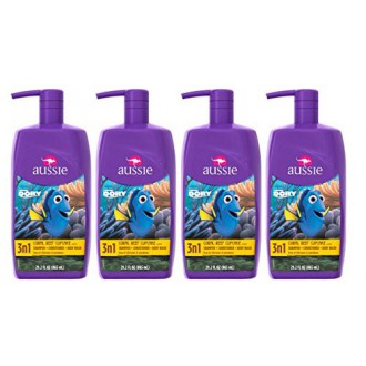 Aussie Dora the Explorer Coral Reef Cupcake 3 In 1 Shampoo + Conditioners & Body Wash 29.2 Fl Oz (Pack of 4)