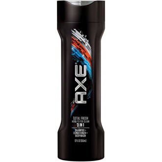 Axe 3 in 1 Shampoo + Conditioner + Bodywash, Total Fresh 12 oz (Pack of 2)