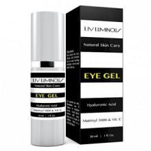 Liv Luminous Eye Gel Infused with Matrixyl 3000 & Plant Stem Cells for Dark Circles, Fine Lines, Wrinkles & Eye Puffiness -