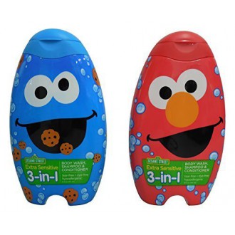 Sesame Street Elmo et Cookie Monster supplémentaire Sensitive 3-in-1 Body Wash, shampooing et revitalisant