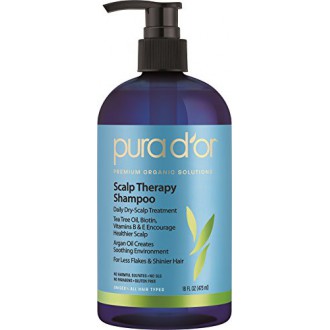 PURA D'OR Scalp and Dandruff Therapy Shampoo with Argan Oil and Tree Tea, 16 fl. oz