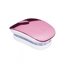 ikoo collection poche métallique - brosse démêlante - poils blancs (rose)